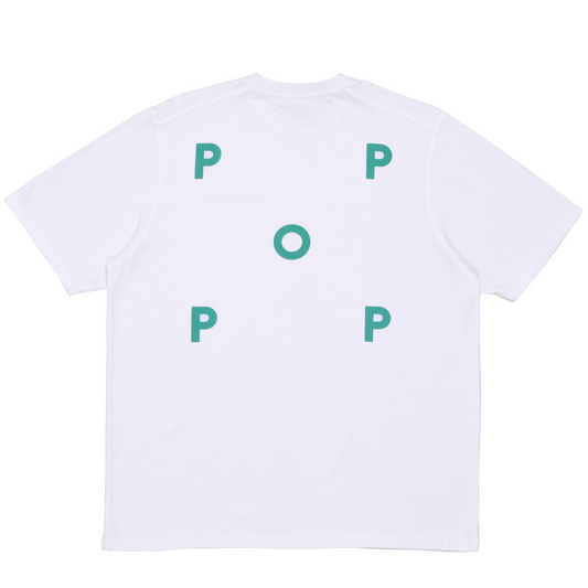 POP Logo T-Shirt White/Peacock Green