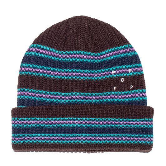 POP Striped Beanie Delicioso/Peacock Green