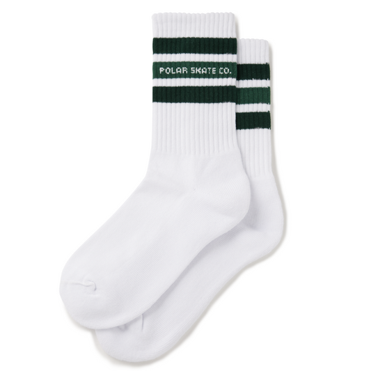 Polar Fat Stripe Rib Socks White/Green