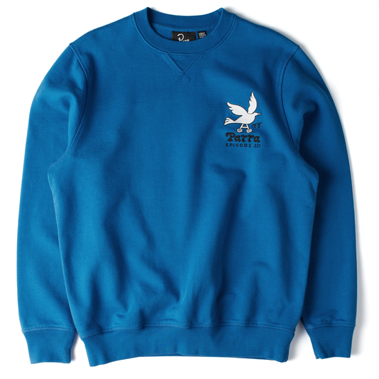By Parra Wheel Chested Bird Crewneck Sweater Blue