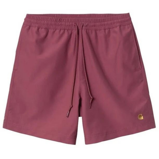 Carhartt WIP Chase Swim Trunks Dusty Fuchsia/Gold