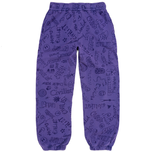 Civilist Team AOP Jogger Pant Washed Purple
