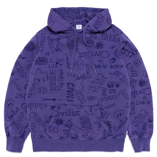 Civilist Team AOP Hooded Sweater Washed Purple