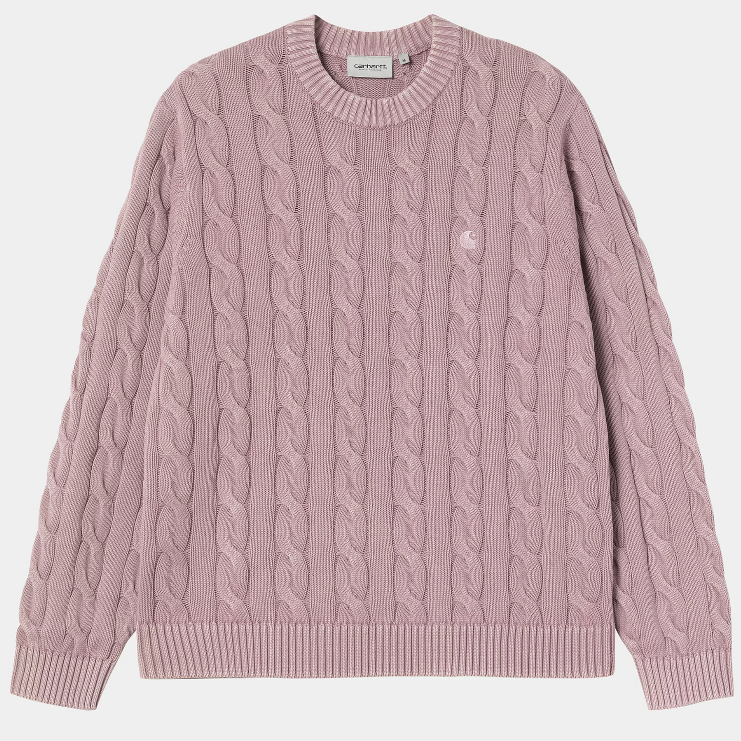 Carhartt WIP Carter Sweater Pink Fog Garment Dyed