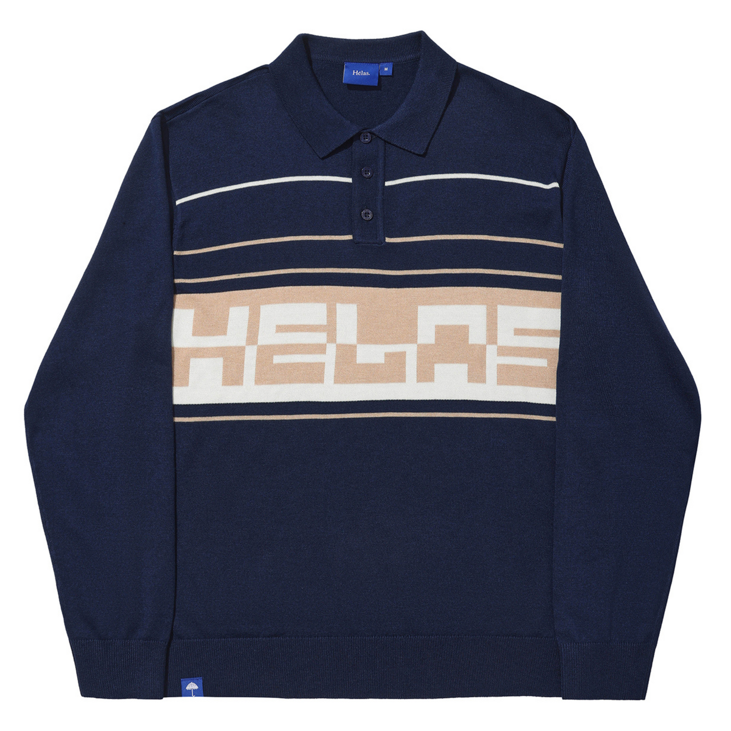 Helas Pulo Polo Longsleeve Knit Sweater Navy