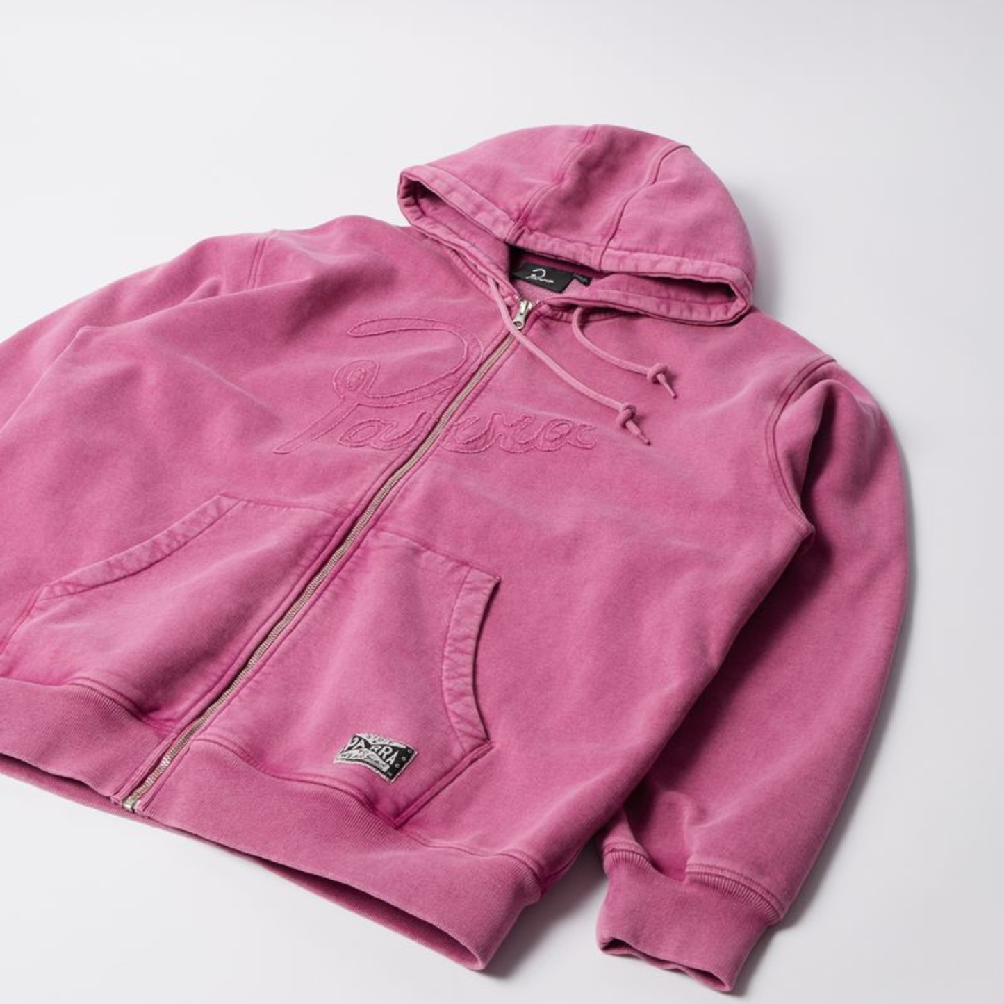 By Parra Not Fade Away Zip Hooded Sweater Washed Tyrian Purple