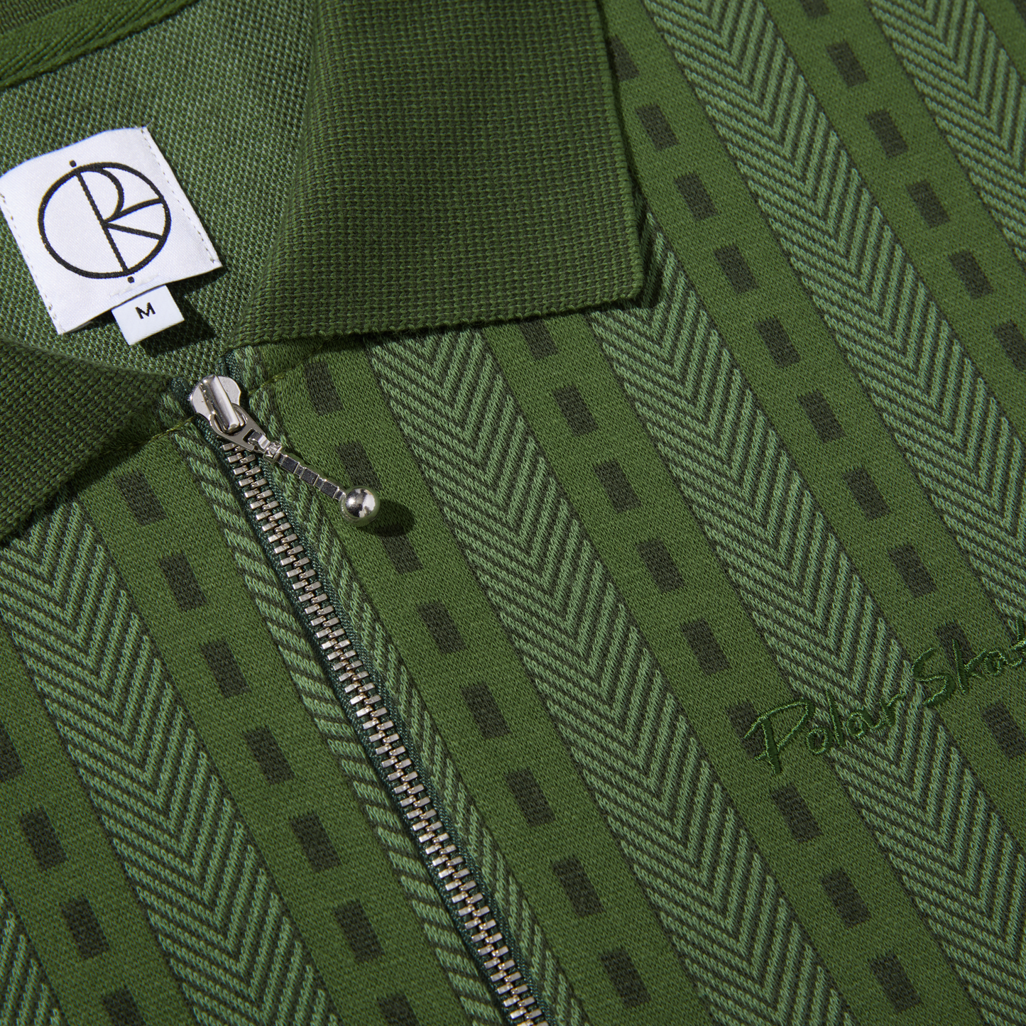 Polar Road Zip Polo Shirt Dark Green