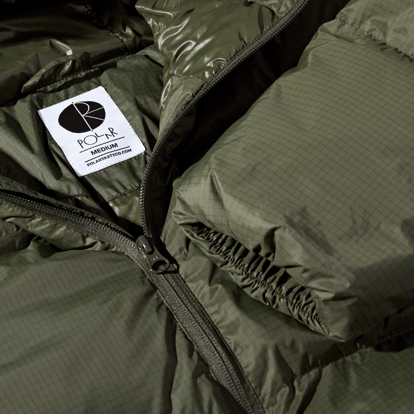 Polar Soft Puffer Ripstop Jacket Grey Green