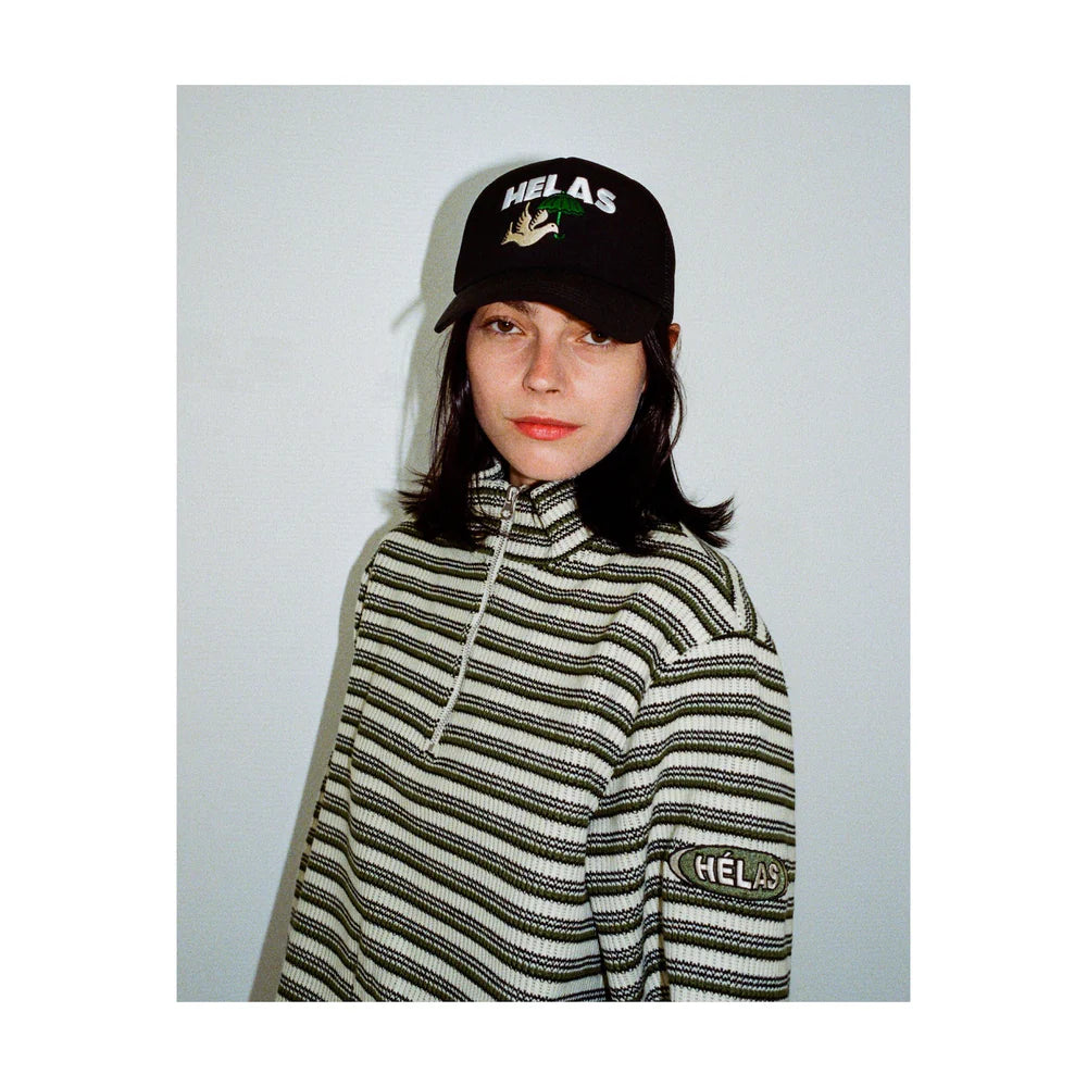 Helas Raymond Quarter Zip Knit Striped Multico
