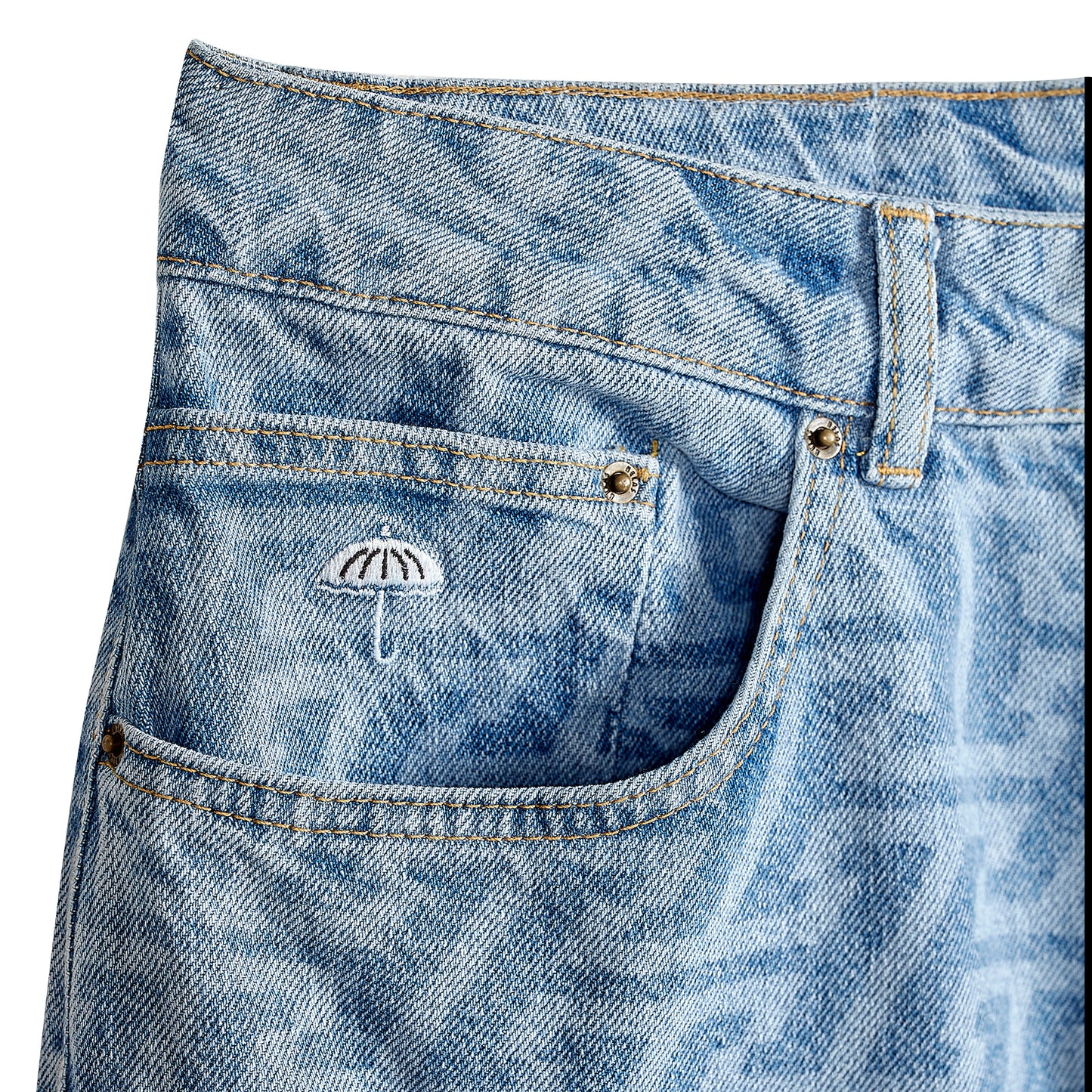 Helas Wave Denim Pants Light Blue