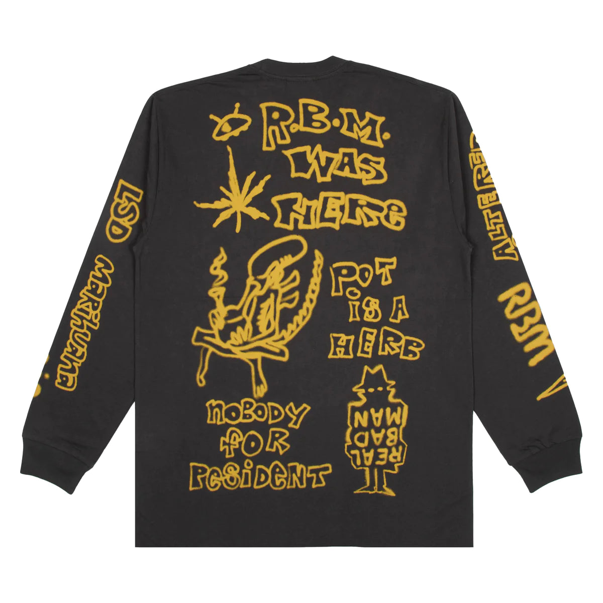Real Bad Man Youth Party Longsleeve T-Shirt Washed Black
