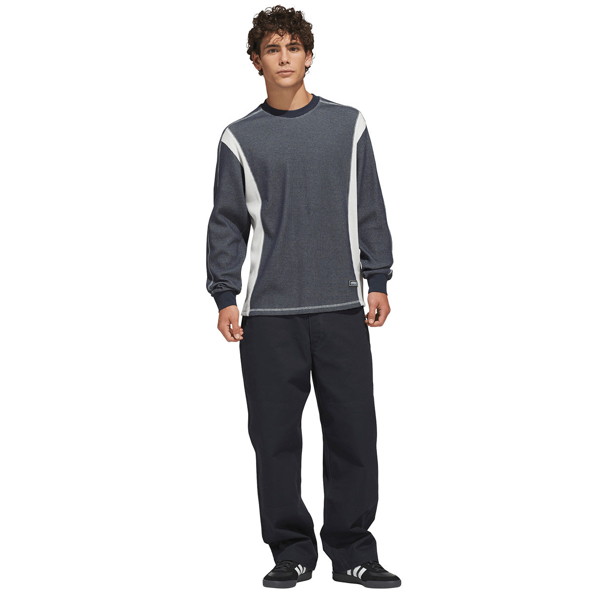 Adidas FSBS Waffle Longsleeve Shirt Aurora Ink/Orbit Grey