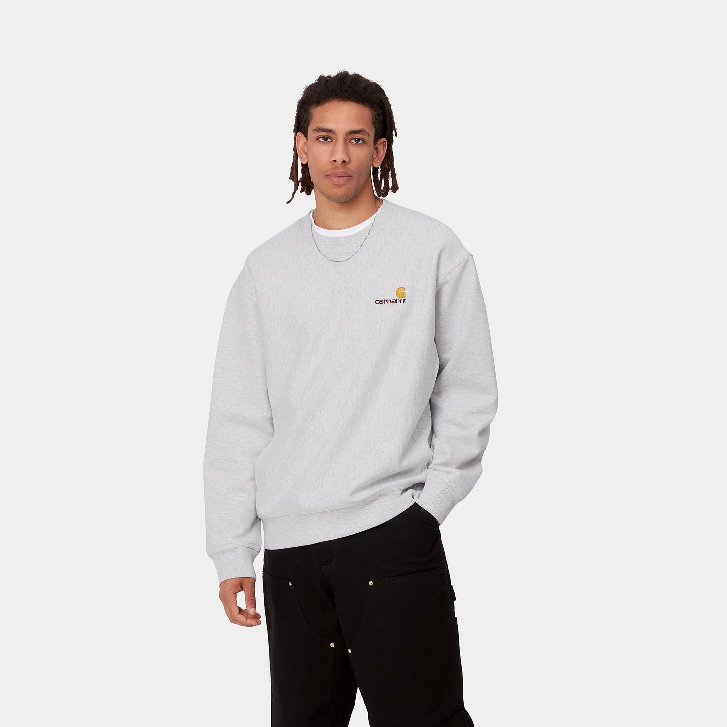 Carhartt WIP American Script Crewneck Sweater Ash Heather