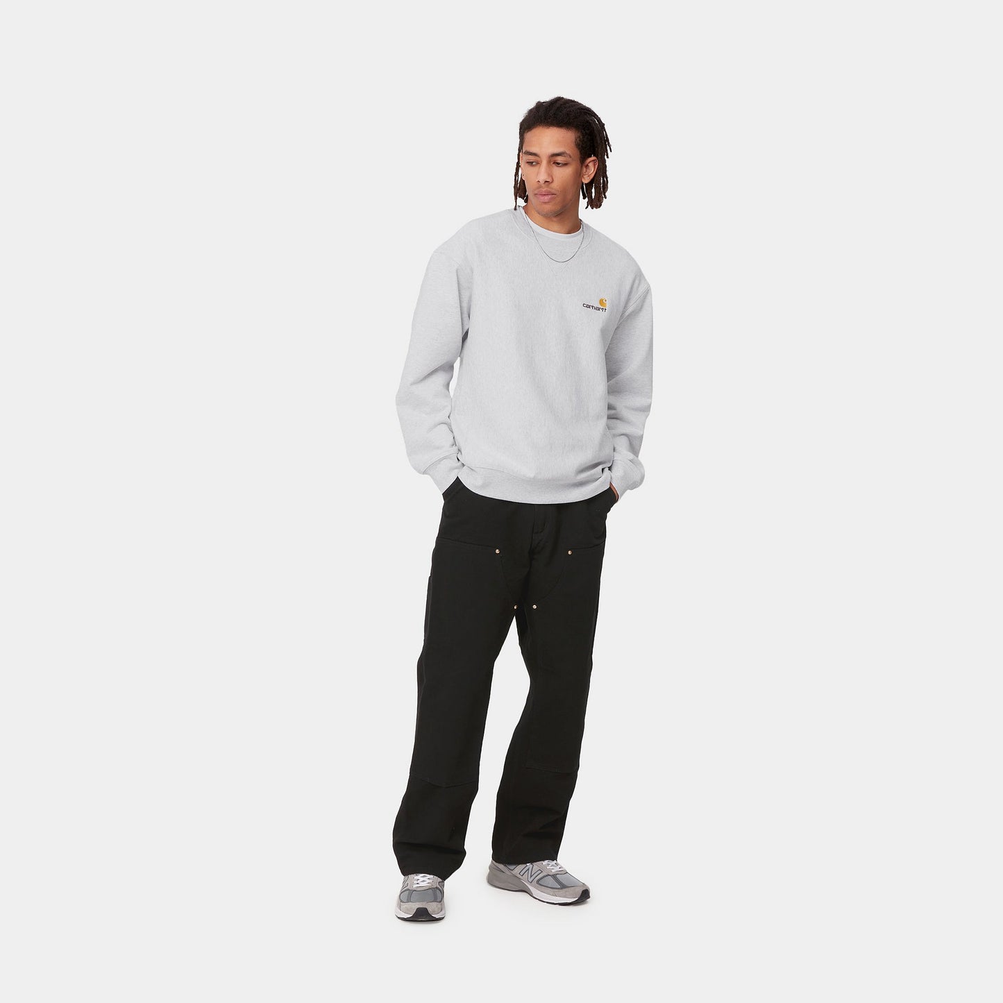 Carhartt WIP American Script Crewneck Sweater Ash Heather