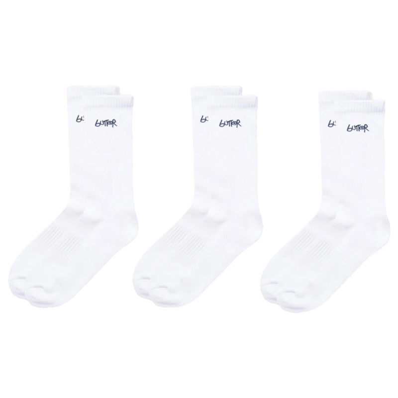 Butter Goods 3-Pack Basic Socks White