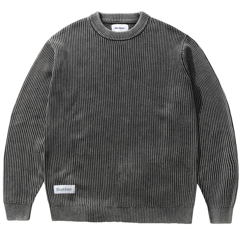 Butter Goods Bleach Knit Sweater Black