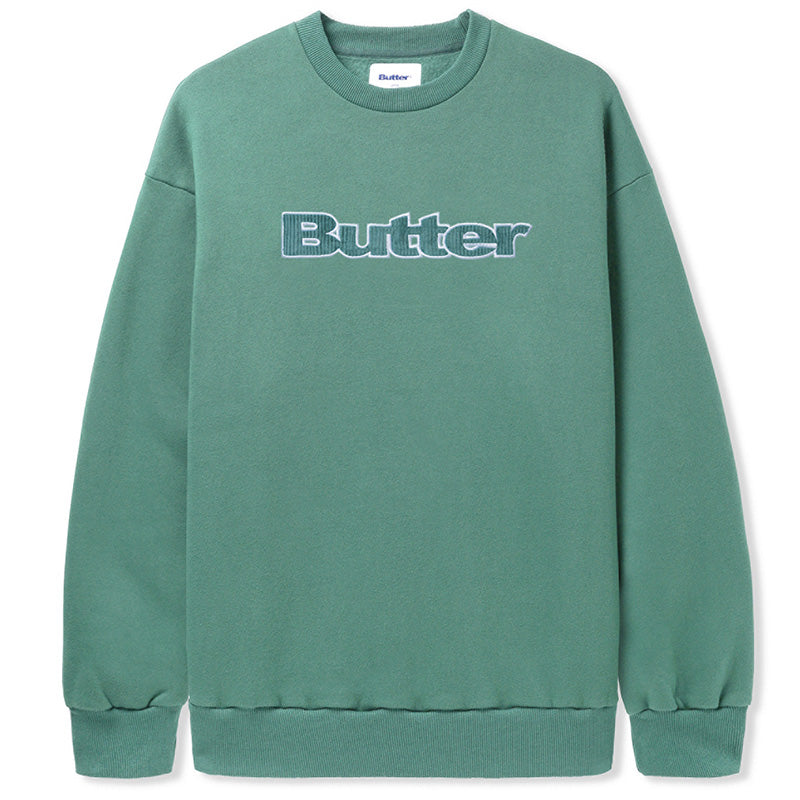 Butter Goods Cord Logo Crewneck Sweater Jungle Wood