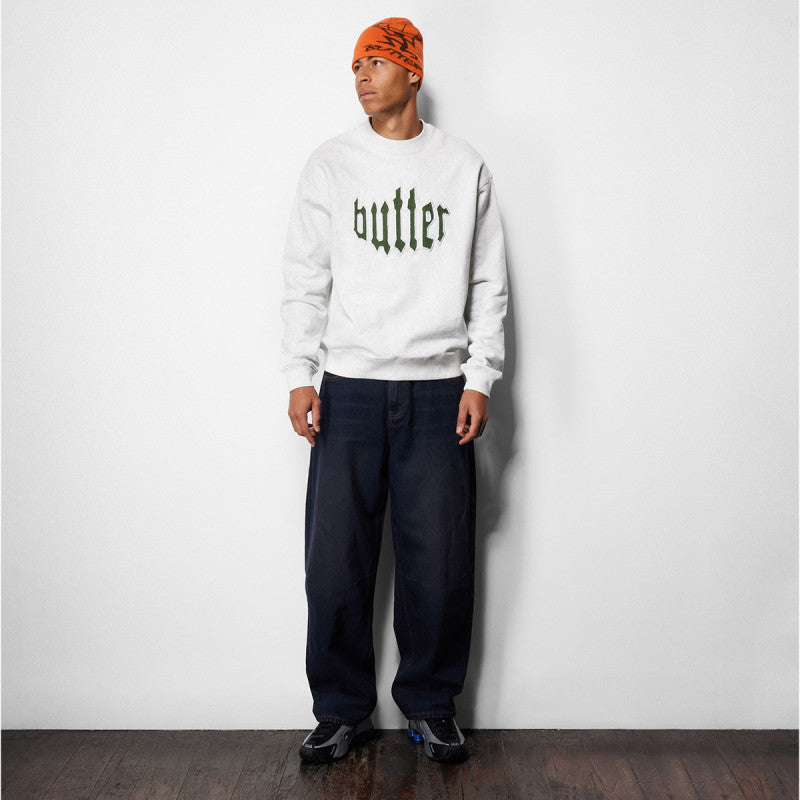 Butter Goods Cut Out Applique Crewneck Sweater Ash