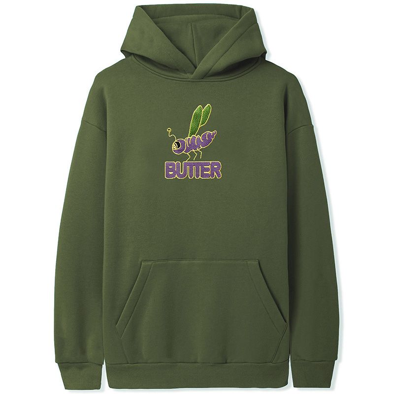 Butter Goods Dragonfly Embroidered Hoodie Army