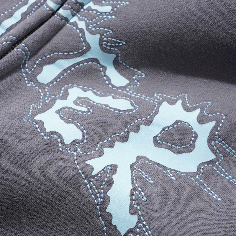 Butter Goods Eruption Zip-Thru Hooded Sweater Denim