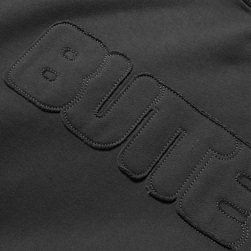 Butter Goods Fabric Applique Crewneck Washed Black