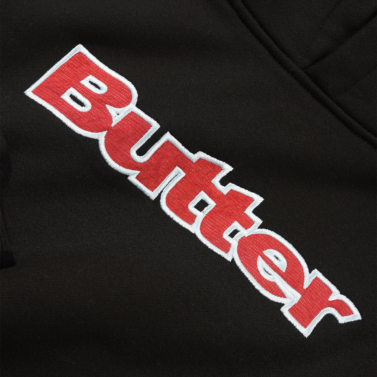 Butter Goods Ripstop Logo Applique Hooded Sweater Black
