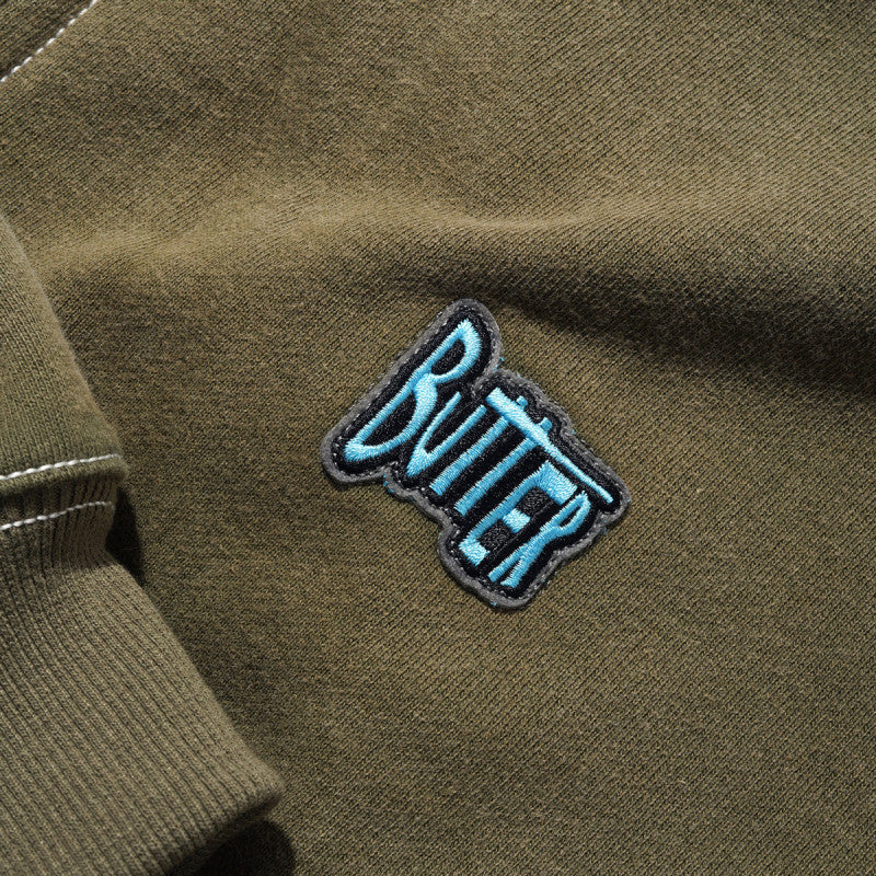Butter Goods Sketch Zip-Thru Hooded Sweater Army