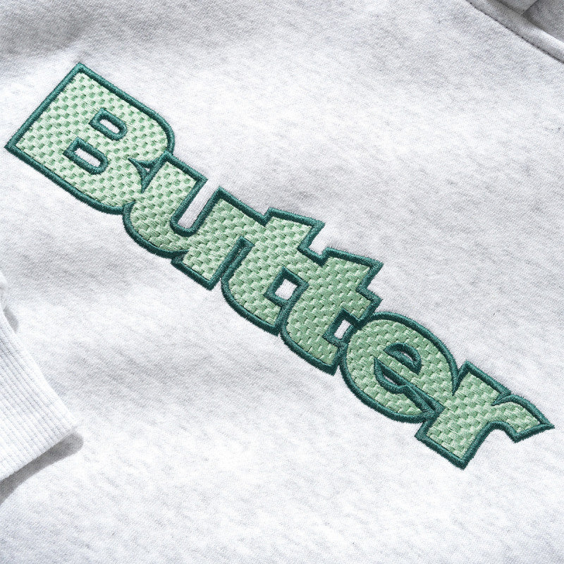 Butter Goods Textured Logo Hooded Sweater Ash