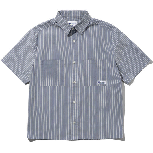 Butter Goods Vertical Stripe Shirt Stone Blue