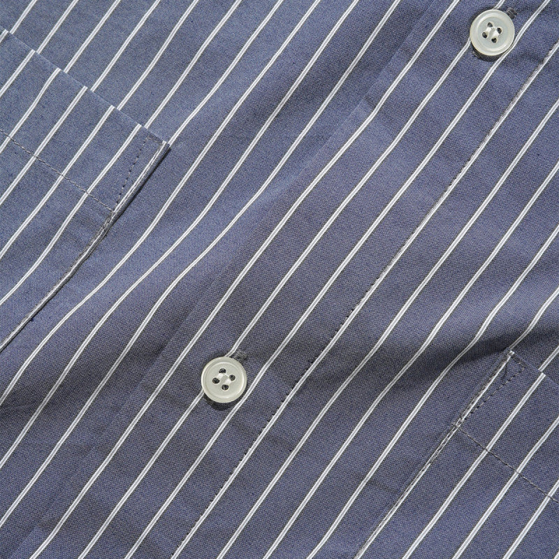 Butter Goods Vertical Stripe Shirt Stone Blue