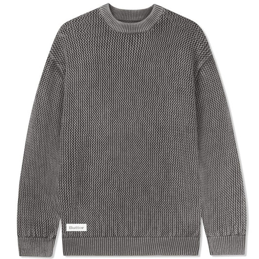 Butter Goods Washed Knitted Crewneck Sweater Washed Brown