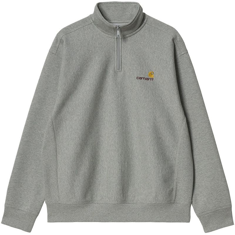 Carhartt WIP Half Zip American Script Sweater Grey Heather