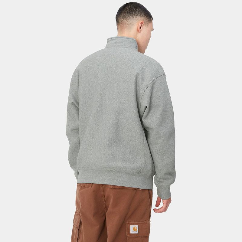 Carhartt WIP Half Zip American Script Sweater Grey Heather