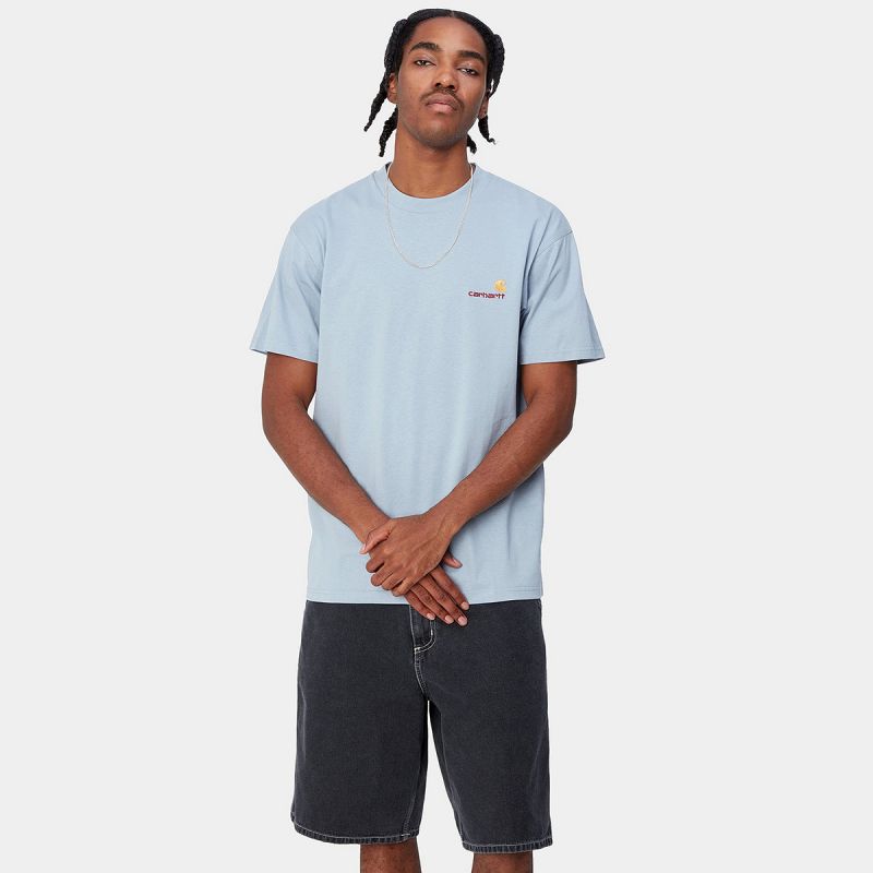 Carhartt WIP American Script T-Shirt Frosted Blue