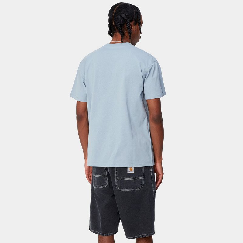 Carhartt WIP American Script T-Shirt Frosted Blue