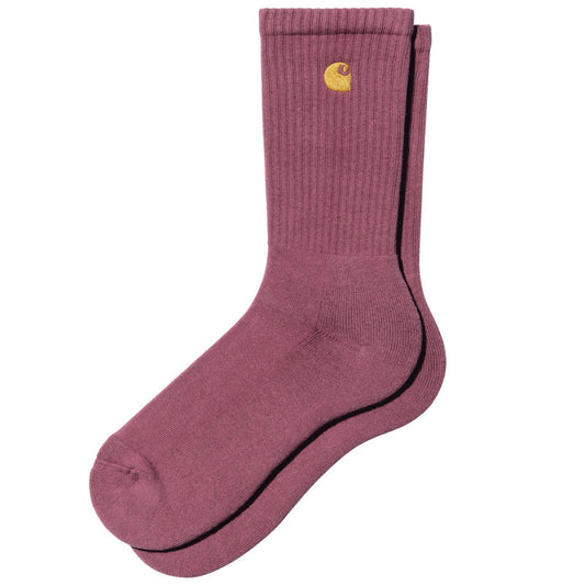 Carhartt WIP Chase Socks Dusty Fuchsia/Gold