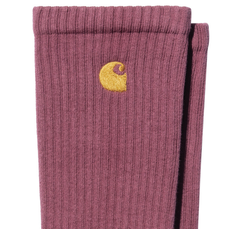 Carhartt WIP Chase Socks Dusty Fuchsia/Gold