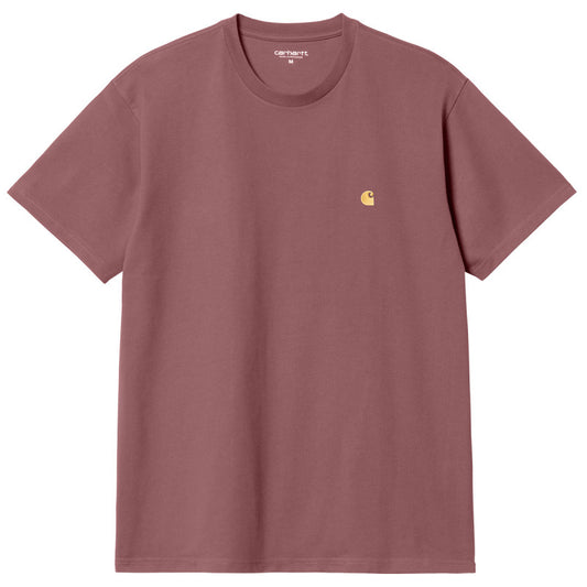 Carhartt WIP Chase T-Shirt Dusty Fuchsia/Gold