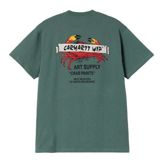 Carhartt WIP Crab Paint T-Shirt Silver Pine
