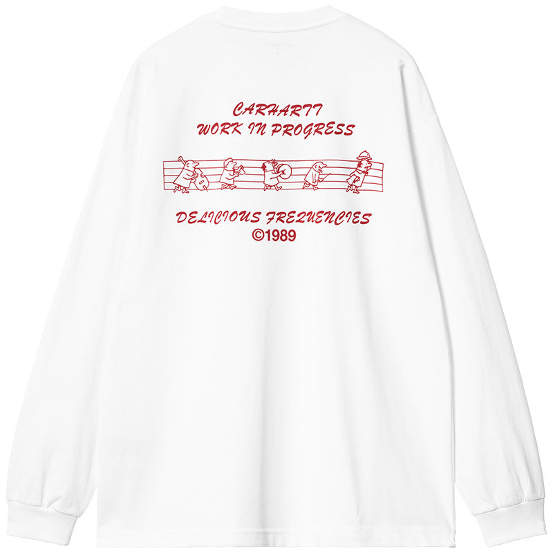 Carhartt WIP Delicious Frequencies Longsleeve T-Shirt White