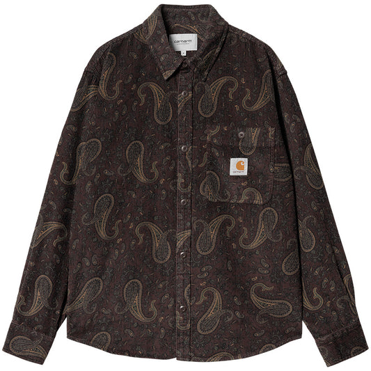 Carhartt WIP Flint Longsleeve T-Shirt Paisley Print Buckeye Rinsed