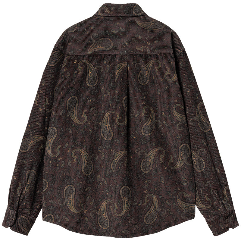 Carhartt WIP Flint Longsleeve T-Shirt Paisley Print Buckeye Rinsed