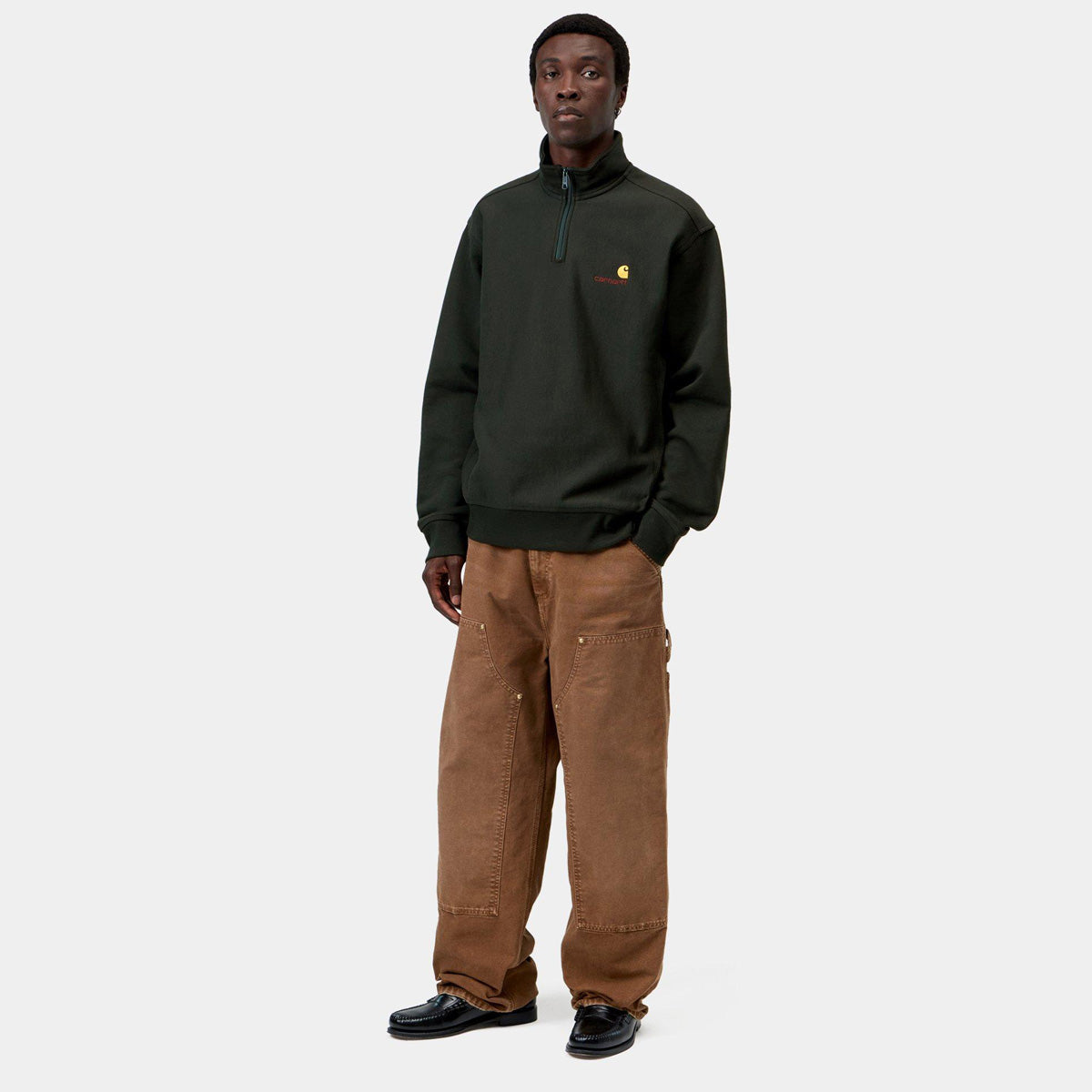 Carhartt WIP Half Zip American Script Sweater Raven