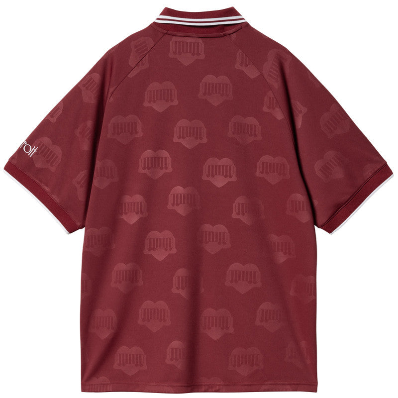 Carhartt WIP Hartt’s Football T-Shirt Heart Train Jacquard Mulberry