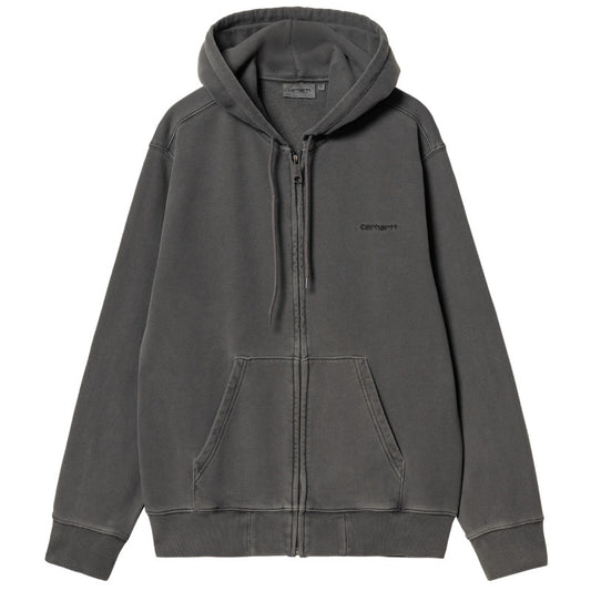 Carhartt WIP Hooded Duster Script Jacket Black Garment Dyed