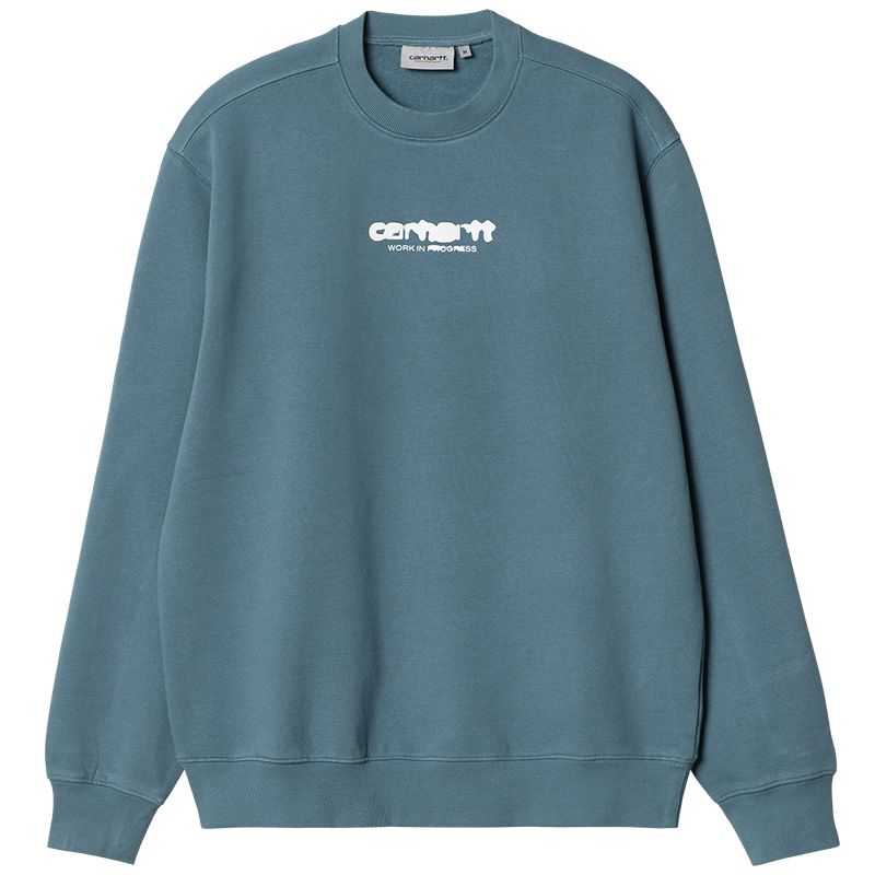 Carhartt WIP Ink Bleed Sweater Vancouver Blue/White Stone Washed