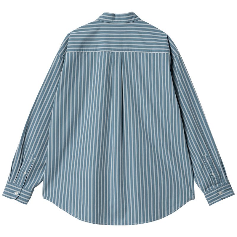 Carhartt WIP Ligety Stripe Longsleeve Shirt Vancouver Blue/Wax