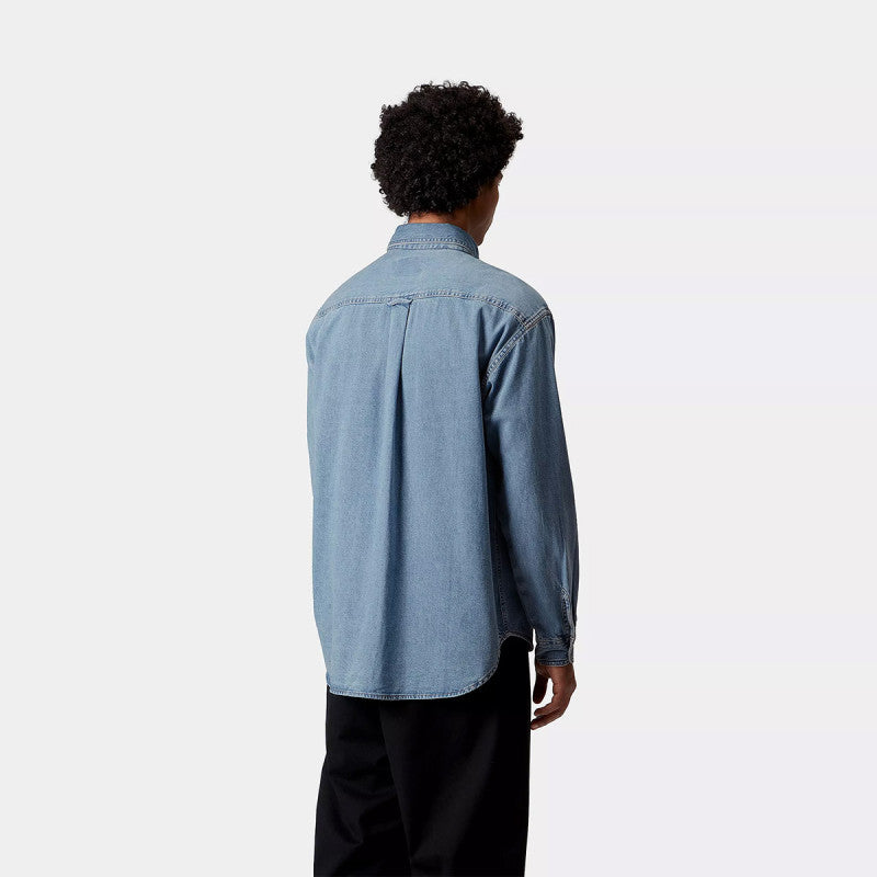 Carhartt WIP Lucas Longsleeve Shirt Blue Bleached