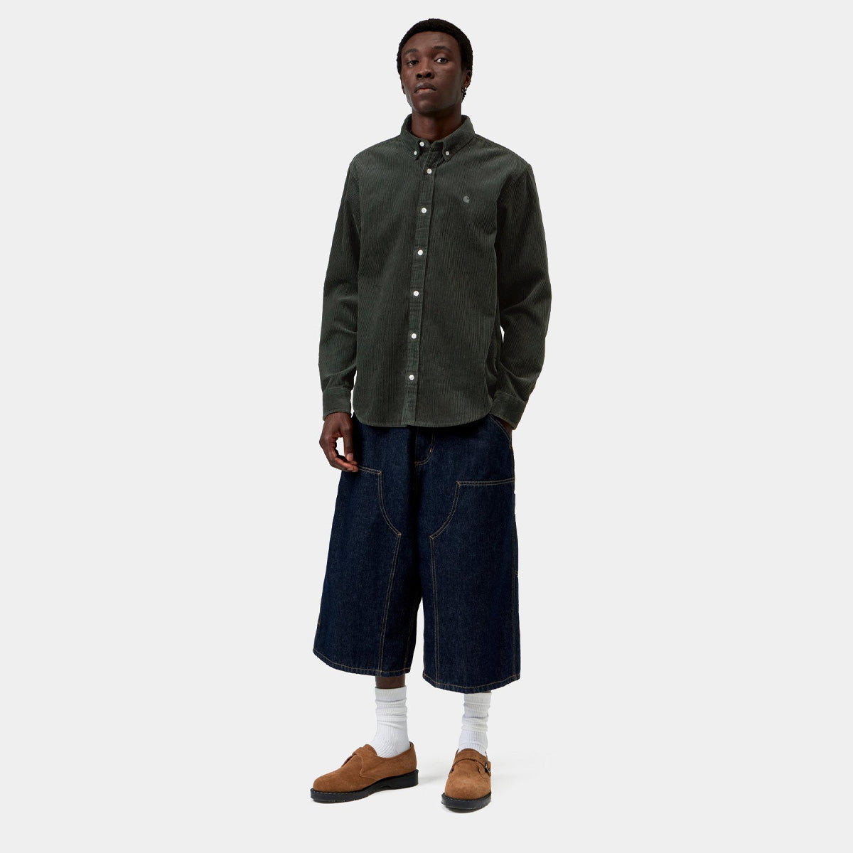 Carhartt WIP Madison Cord Longsleeve Shirt Raven