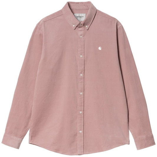 Carhartt WIP Madison Fine Cord Longsleeve Shirt Glassy Pink/Wax